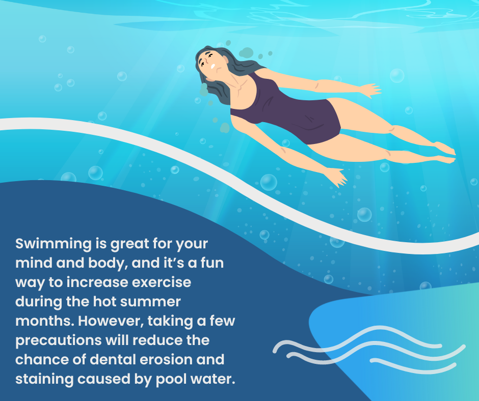graphic of woman swimming with excerpt text from the article